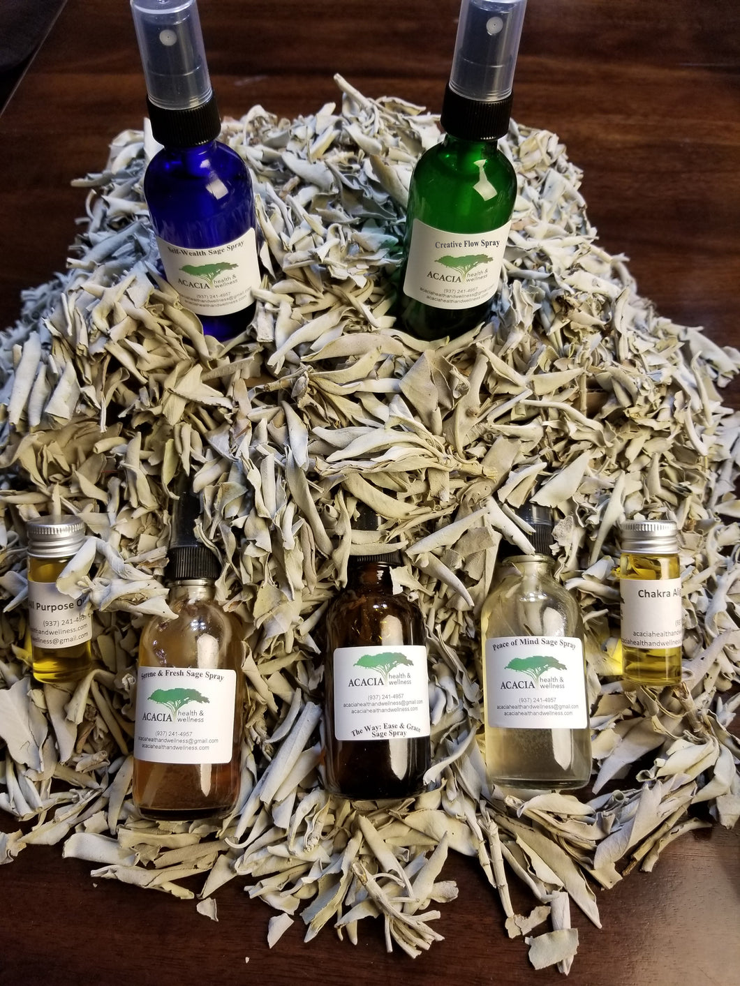 Collection Set of 5 - 2oz. Sage Sprays - Acacia Health & Wellness
